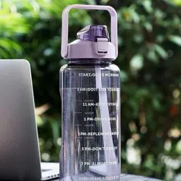 Motivational Water Bottle with BPA Free,Drinks Transparent Bottle For Gym,Sports 2000 ml Bottle-image-40