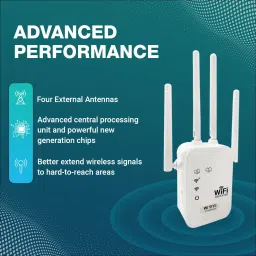 MARS Wirless Extender for Home |300Mbps, 4 Antenna Router & Access Point Mode WiFi Range Extender 2.4 GHz 300 Mbps Wifi Speed Dual Band External Antenna Access Point Mode image 2