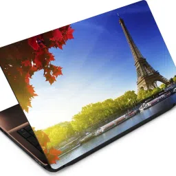 Anweshas Eiffel Tower Red Leaves Vinyl Laptop Decal 15.6-image-21