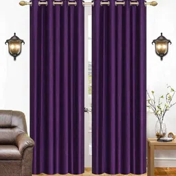 styletex 215 cm (7 ft) Polyester Semi Transparent Door Curtain (Pack Of 2)-picture-5