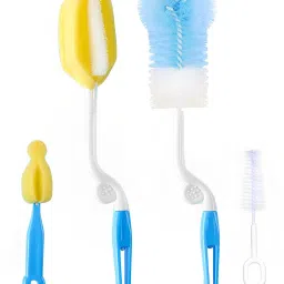 4 Pcs Baby Milk Bottle Nipple Straw Brush Sponge Nylon Cleaning Brush Cleaner Bottle Tong Set Random Color-image-40