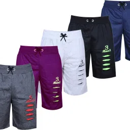 Pack of 5 Embroidered Men Multicolor Basic Shorts-15