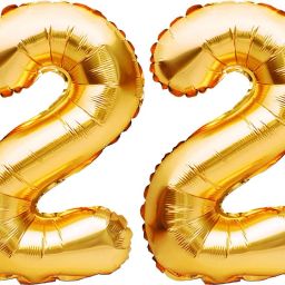 Solid Birthday Numbers Solid Golden '22' Numerical Foil Balloon for Celebration Balloon-image-72