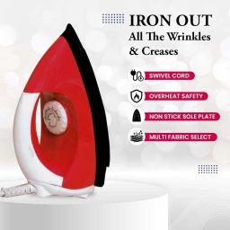 Creta Dry Iron Non-Stick Light Weight Iron 1000 W Dry Iron-image-48