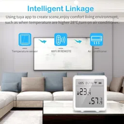 amiciSmart WiFi Temperature Hygrometer Monitor Bluetooth App Control Thermometer Humidity Sensor Built-In Alarm Compatible with Alexa and Google Assistant WiFi Temperature Hygrometer Monitor Bluetooth App Control Thermometer Humidity Sensor Built-In Alarm Compatible with Alexa and Google Assistant Weather Station image 4
