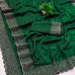 Embroidered Bollywood Silk Blend Saree-image-14