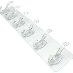 Adhesive Wall Hooks Sticky Heavy Duty Utility Hook Transparent Reusable Hanger Clear, Transparent Towel Holder-image-22