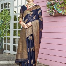 Anouk Rustic Woven Design Printed Chanderi Saree image 3