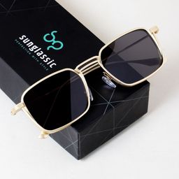 SUNGLASSIC Unisex Rectangle Sunglasses with UV Protected Lens image 3