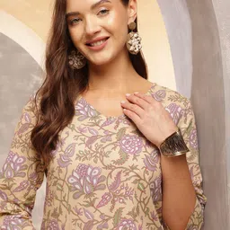 Anouk Rustic Women Floral Printed Mirror Work Kurta-picture-37