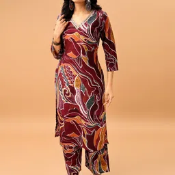 SANTOPERA DESIGNER Women Printed Regular Kurta with Trousers-42
