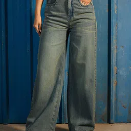 CORSICA Women Vintage Wash Wide Leg Mid-Rise Jeans-picture-37