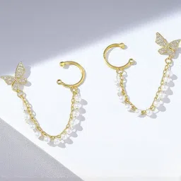 TheVineGirl Gold-Plated Alloy Cubic Zirconia Ear Cuff-picture-9