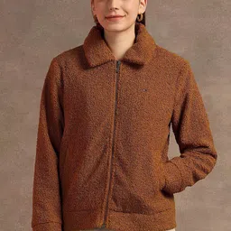 U.S. Polo Assn. Women Spread Collar Self Design Casual Parka Jacket-image-29