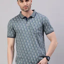 Classic Polo Men Printed Polo Collar Pockets Slim Fit T-shirt-image-36