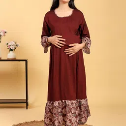 RITIJYA Women Floral Printed Floral Maternity Anarkali Kurta-picture-46