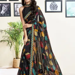 KALINI Zari Pure Chiffon Saree-11