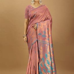 DIVASTRI Woven Design Silk Blend Banarasi Saree-image-45