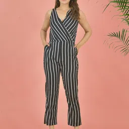 LA FEMINAE Striped Basic Jumpsuit-picture-34