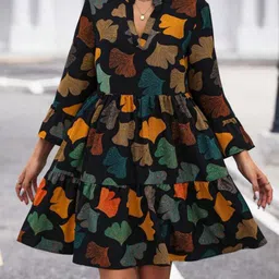 Mast & Harbour Women Geometric Printed Ruffles &Tiered Fit & Flare Dress-picture-15