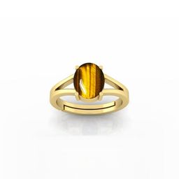 todani jems 13.25 Ratti Yellow Crystal Natural Tiger's Eye Adjustable Ring Certified Stone for Men and Women-picture-14