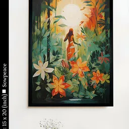 SOWPEACE Green & White 1 Piece Canvas Floral and Botanical Wall Photographs-image-1