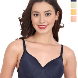 Liigne Women Pack Of 4 Full Coverage Non Padded Non-Wired T-shirt Bra-picture-17