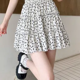 Outzidr Printed Tiered Mini Skirt-image-24