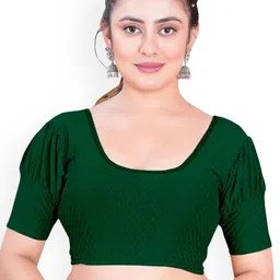 SS Sanket Synthetics Dobby Textured Stretchable Balloon Saree Blouse-picture-36