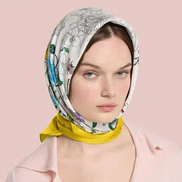 Sarisp Floral Printed Satin Scarf-43