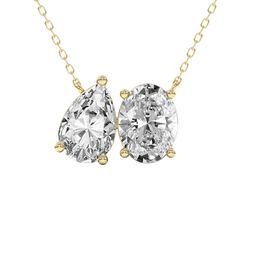 Sparkles 14KT Gold 2 Ct Lab Grown Shape Diamond Necklace- 1.10g-image-28
