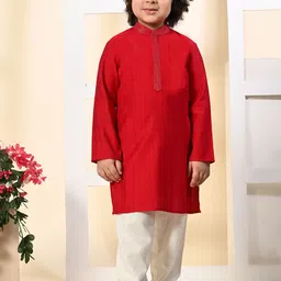 Muffin Shuffin Boys Yoke Design Regular Kurta with Trousers-57