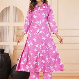 Aarti Fashion Women Floral Printed Regular Kurta with Trousers-picture-22