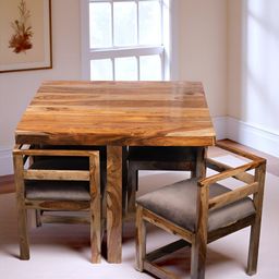 Ikiriya Set Of 5 Brown Wood Dining Chair-picture-11