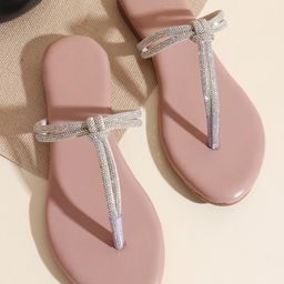 TRYME Women Embellished Slip On Casual T Strap Flats-image-73