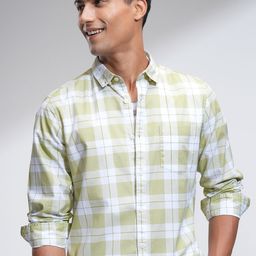 HIGHLANDER Men Slim Fit Opaque Checked Casual Shirt-image-67