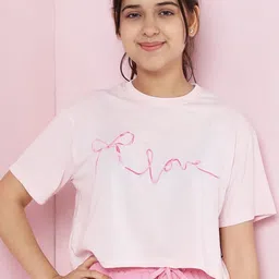 Lil Tomatoes Girl's Solid Regular Crop Top-12