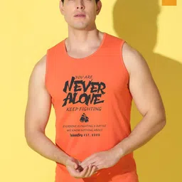 WOOSTRO Pack Of 2 Printed Combed Cotton Gym Vests -VWS26(ALONE ORANGE)(PLAIN MUSTARD)-image-72