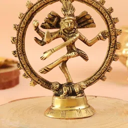 The Spiritual Living Gold-Toned Natraj Religious Idol Showpiece-49