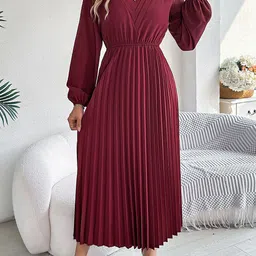 StyleCast x Revolte Women Solid Puff Sleeves Maxi Dress-image-97