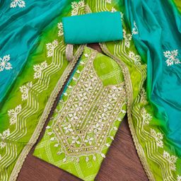 MANVAA Printed Organza Unstitched Dress Material-image-16
