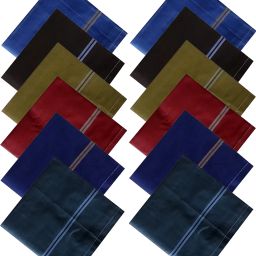 NIGSUR Men's Cotton Handkerchief Hanky (King Size - 48cm x 48cm) ["Dark Color"] Handkerchief-image-79