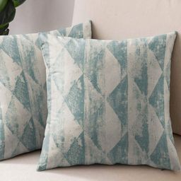 Aura Blue & Grey 2 Pieces Abstract Printed Square Cushion Covers-picture-1