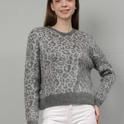 Fashion Gaiia Women Animal Printed Woollen Pullover Sweaters-image-52