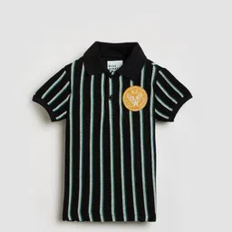 Blue Giraffe Kids Boys Striped Short Sleeves Polo Collar T-shirt-picture-3