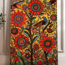Myntra Elegant Homes Yellow & Red Single Piece Canvas Floral and Botanical Wall Paintings-image-32
