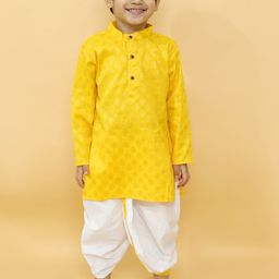 MoMaa Boys Ethnic Motifs Printed Regular Pure Cotton Kurta with Dhoti Pants-45