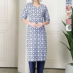 7Threads Selection Of 6 Ethnic Motifs Printed Round Neck Straight Kurta-image-37