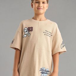 max Boys Varsity Printed Henley Neck T-shirt-image-52