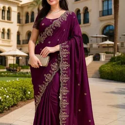 VAIRAGEE Floral Embroidered Saree-picture-21